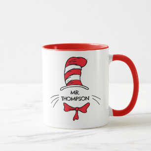 Taza Dr. Seuss Gato en el sombrero Nombre personaliza