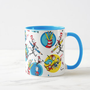 Taza Dr. Seuss Personajes con patrón de lápices