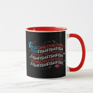 Taza Dr. Seuss Pez Rojo Pez Azul Gráfico de la Bander