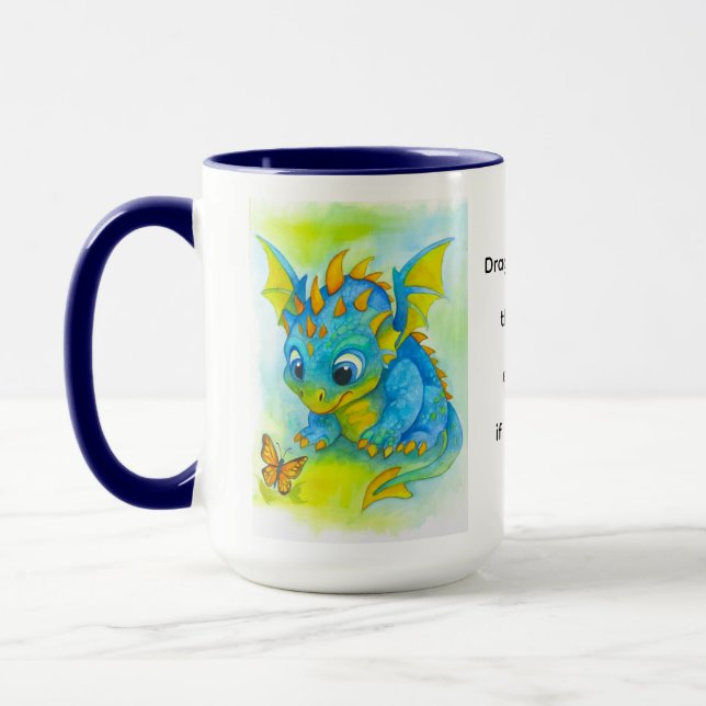 Taza Dragón Azul Bebé (Izquierda)