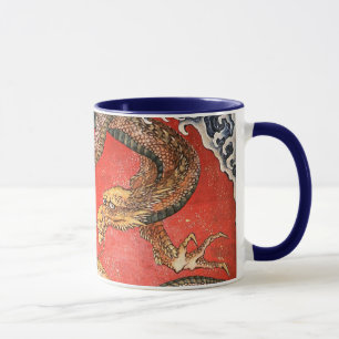 Taza Dragón, Bella Artes japonés de Hokusai