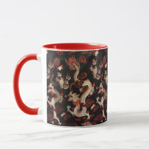 Taza Dragón chino plateado