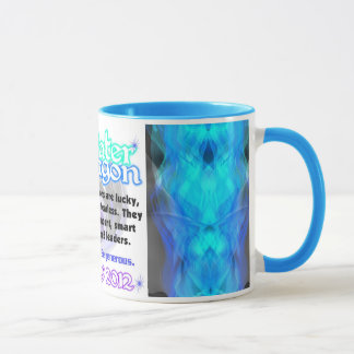 Taza Dragón de agua azul del trin 1952 2012 grande