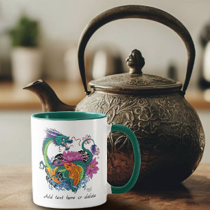 Taza Dragón de agua chino Koi Fish