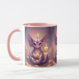 Taza Dragón de fantasía con velas de cumpleaños
