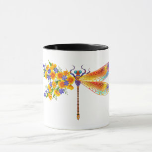 Taza Dragón de flores amarillas