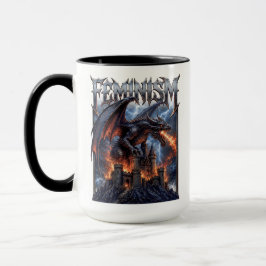 Taza Dragón Feminista Quemando Castillo Derriba Al Patr
