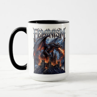 Taza Dragón Feminista Quemando Castillo Derriba Al Patr