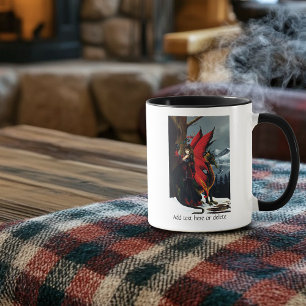 Taza Dragón Hada Rojo de Primavera Madre Naturaleza Fan