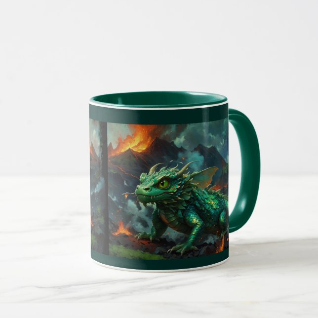 Taza Dragón hawaiano calentándose sobre la lava (Anverso derecho)