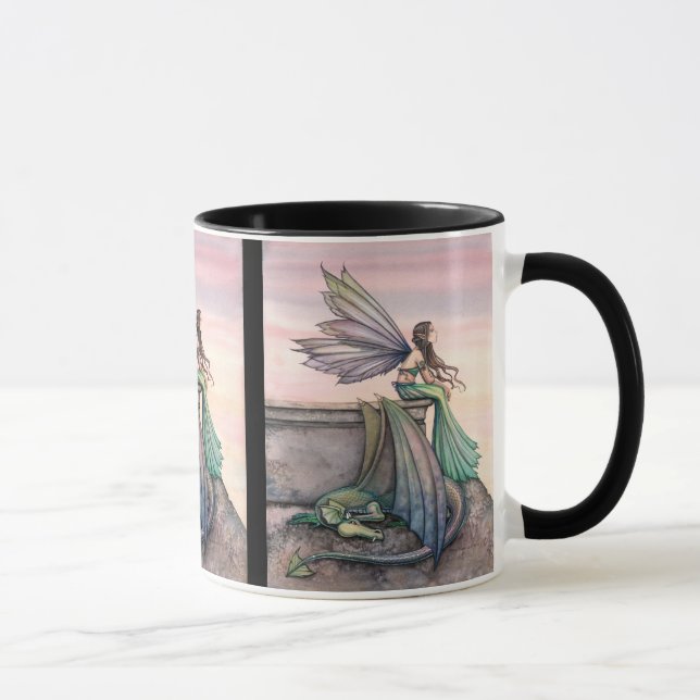 Taza Dragon Mug de hadas negras encantadas (Derecha)