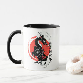 Taza dragón negro, luna roja