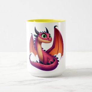 Taza Dragón personalizado morado/rojo