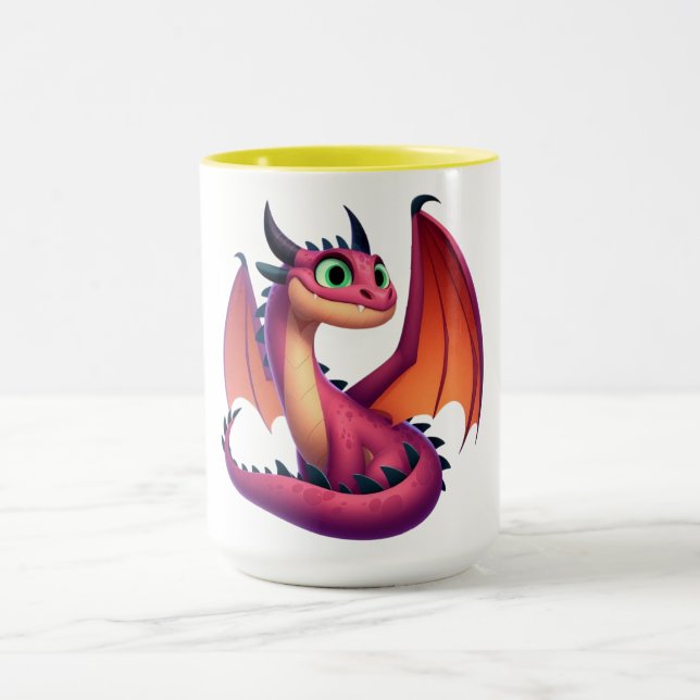 Taza Dragón personalizado morado/rojo (Centro)