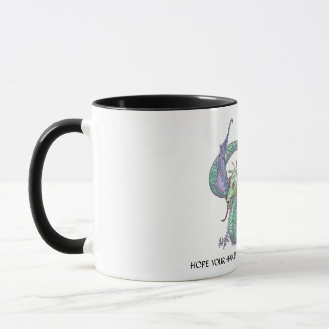Taza Dragón respiratorio verde con uña vendada (Izquierda)
