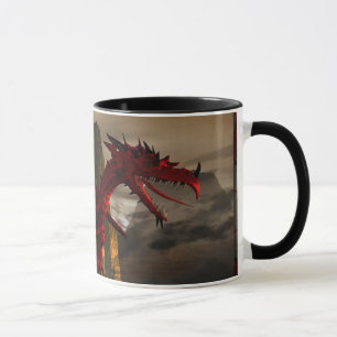 Taza Dragón Rojo En La Montaña