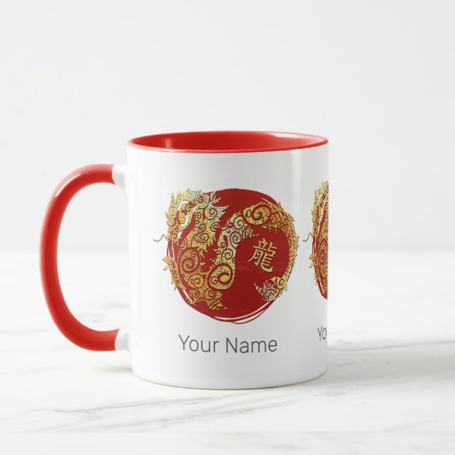 Taza Dragón Rótulo de Constelación de Horóscopo Zodiaco (Izquierda)