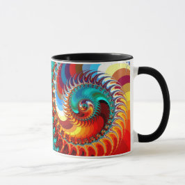 Taza Dragon Spiral Colorful Fractal