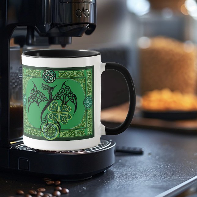 Taza Dragón Verde Irlandés Celta (Subido por el creador)
