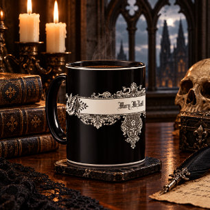 Taza Dragones medievales personalizados de la era victo
