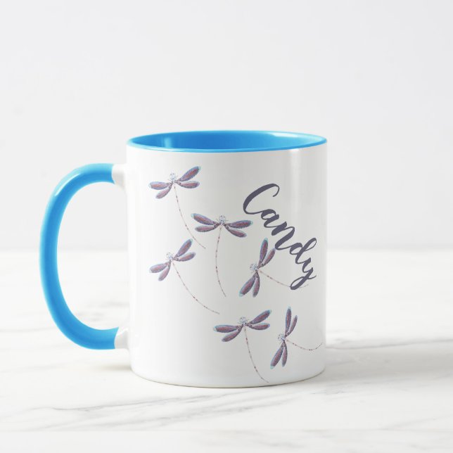 Taza Dragonflies personalizadas en vuelo (Izquierda)