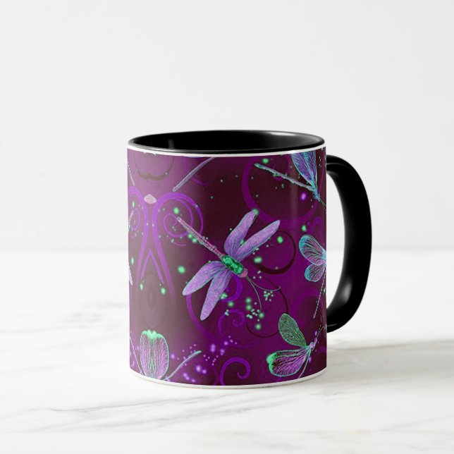 Taza Dragonflies Purple Dreams 11oz Combo Mug (Anverso derecho)
