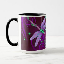 Taza Dragonflies Purple Dreams 15oz Combo