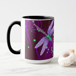 Taza Dragonflies Purple Dreams 15oz Combo