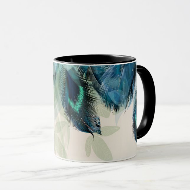 Taza Dramáticas plumas de pavo real (Anverso derecho)