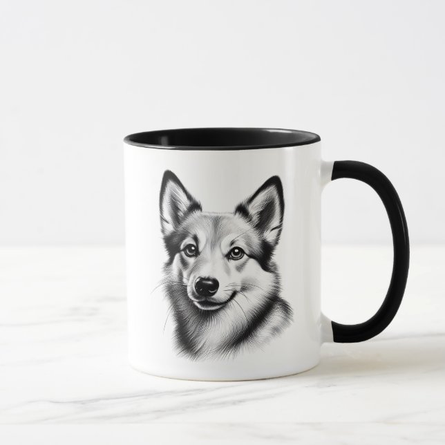 Taza Drawing Norwegian Lundehund (Derecha)