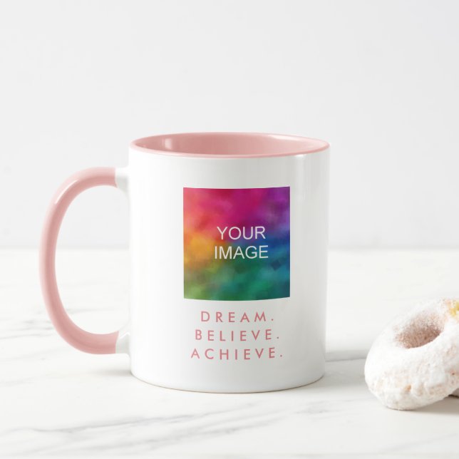 Taza Dream Believe Loeve Personalizado Cita Motivaciona (Con donut)