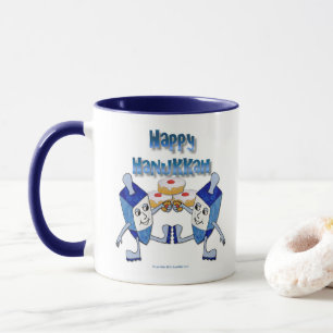 Taza Dreidels Bailarines de Janucá y Donas de Gelatina