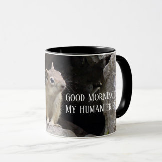 Taza Drinkware de la buena mañana del Chipmunk