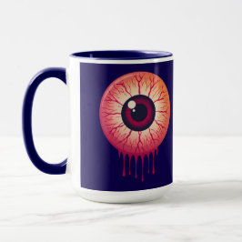 Taza Dripping Crimson Gaze: Surreal Eyeball Art