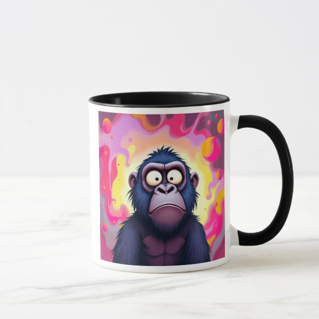 Taza Drôle de gorille avec sa tête bizarre. (Derecha)