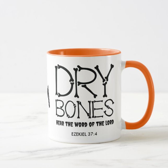 Taza DRY BONES Ezekiel 37 Monograma Halloween cristiano (Derecha)