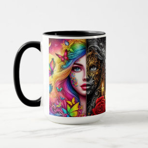 Taza Dualidad Mágica Élfica - Reinos Diurnos - Nocturno