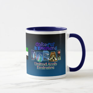 Taza Dubai colorido y emocionante