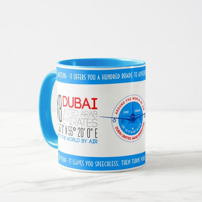 Taza Dubai, Emiratos Árabes Unidos elegante (Anverso izquierdo)