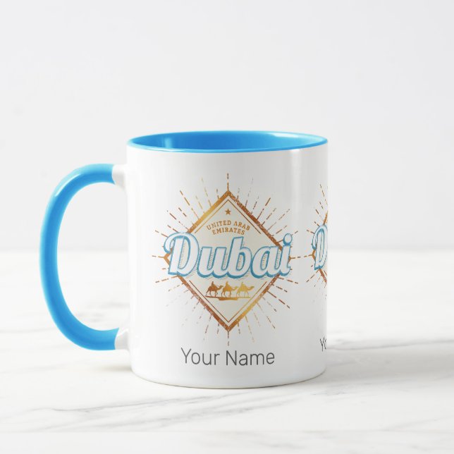 Taza Dubai Emiratos Árabes Unidos: Vintage Souvenir de  (Izquierda)
