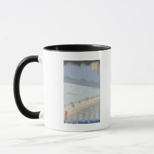 Taza Ducha súbita en el puente de Ohashi en Ataka