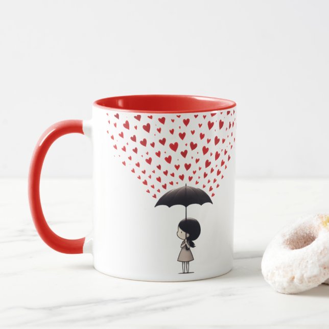 Taza ducharse con corazones amorosos (Con donut)