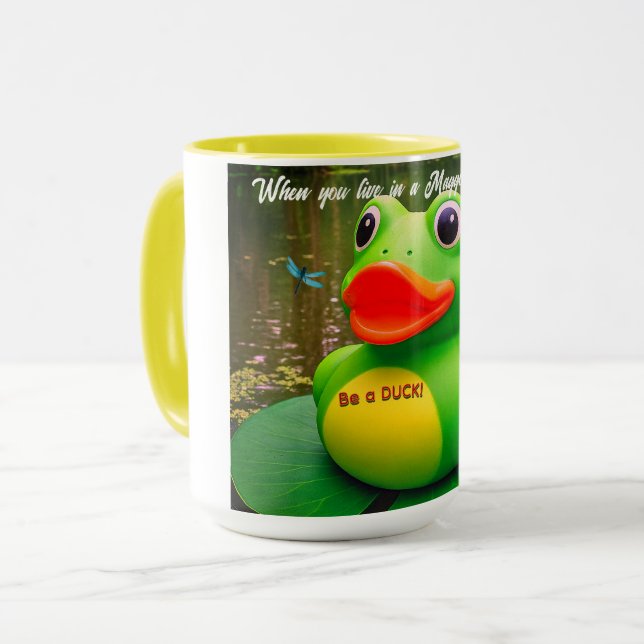 Taza Duck Frog Swamp Custom Coffee Mugs (Anverso izquierdo)
