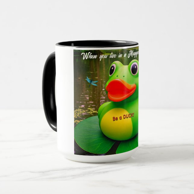 Taza Duck Frog Swamp Custom Coffee Mugs (Anverso izquierdo)