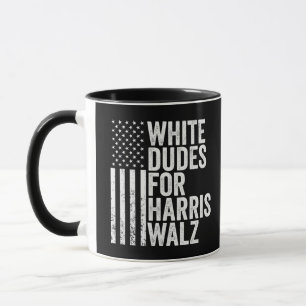 Taza Dudes Blancas Para Harris Walz Elección De Bandera