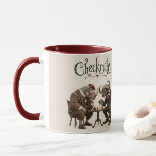 Taza Duelo de ajedrez de rinoceronte y búfalo