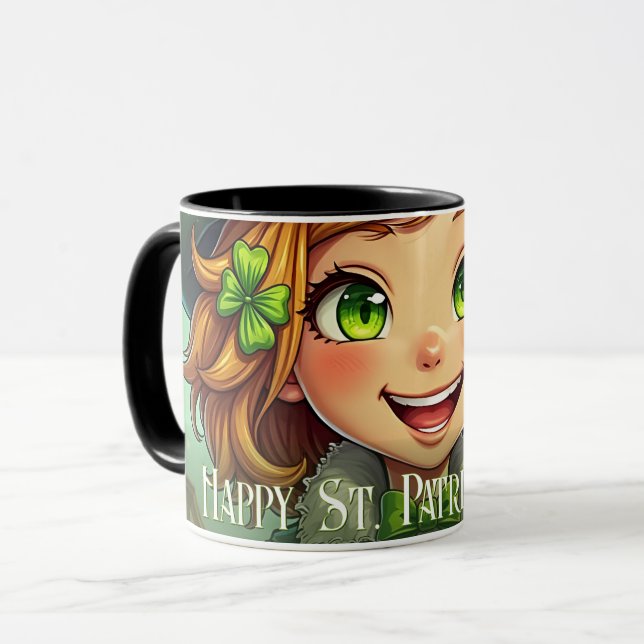 Taza Duende Alegre - Día de San Patricio Suerte (Anverso izquierdo)