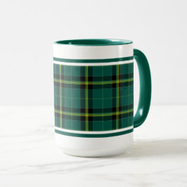 Taza Duffy Tartan Pattern Green Placa Irlandesa