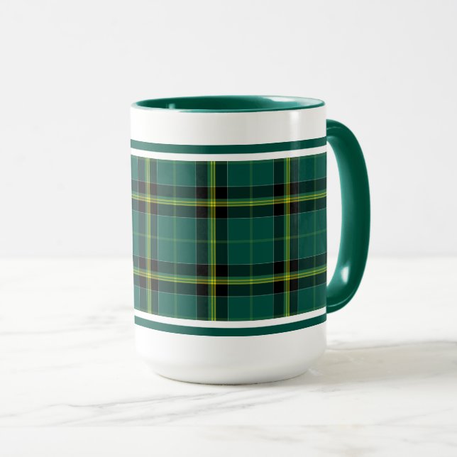 Taza Duffy Tartan Pattern Green Placa Irlandesa (Anverso derecho)
