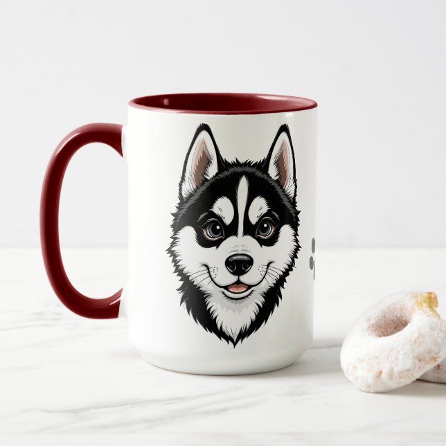 Taza Dulce Cachorro Husky Siberiano (Con donut)